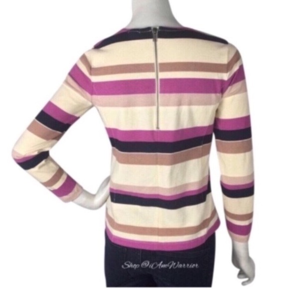 J.Crew colorblock stripe exposed back zip top *shop@iamwarrior - Picture 3 of 10